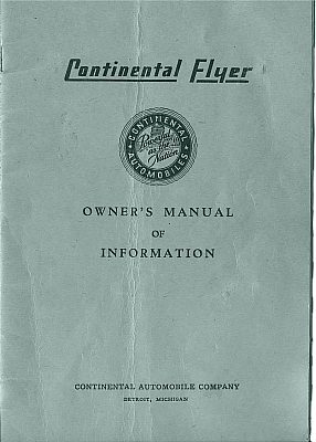Continental instruction manual C-33-1301