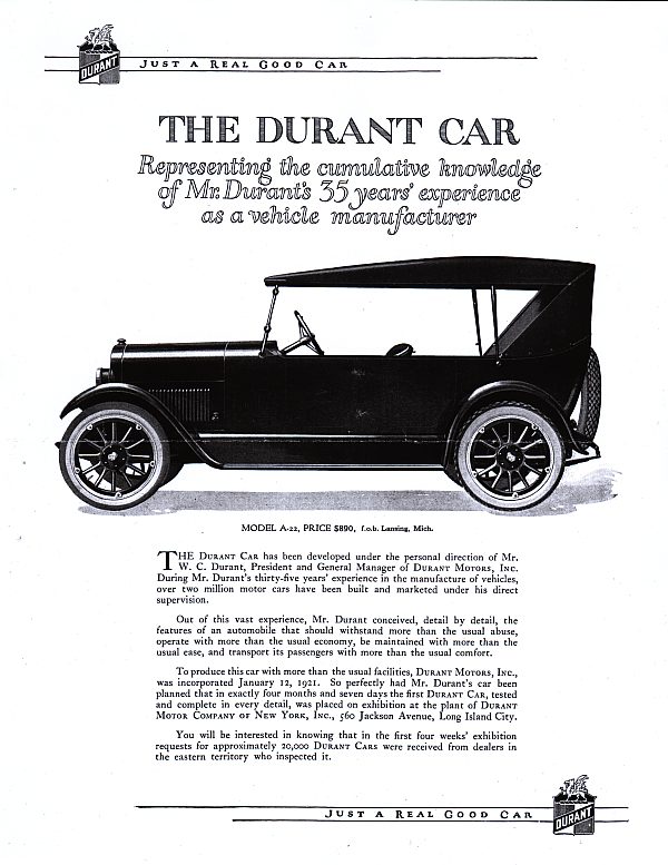 Durant sales brochure A-22-104