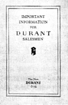 Durant sales brochure A-30-113-8