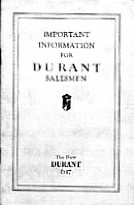 Durant sales brochure A-30-114-9
