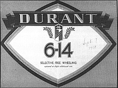 Durant sales brochure A-31-110-4