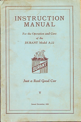 Durant instruction manual C-24-101-60