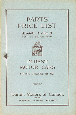 Durant parts book D-26-101-45