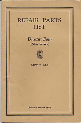 Durant parts book D-28-0101