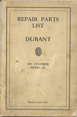 Durant parts book D-28-0102