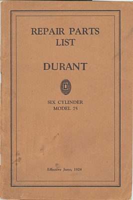 Durant parts book D-28-0104