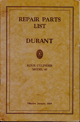 Durant parts book D-29-101-50