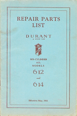 Durant parts book D-31-101-80