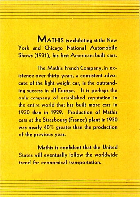 Mathis sales brochure A-31-902