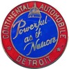 Round Continental Automobile radiator badge, Powerful as the Nation, 1933–1934
