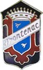 Frontenac radiator badge used on the 1932 Frontenac 6-85, with the name on a white banner